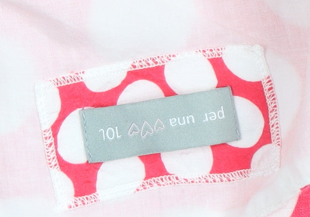 Per Una Women's Pink Polka Dot Dress Size 10 Long