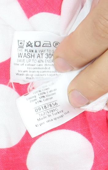 Per Una Women's Pink Polka Dot Dress Size 10 Long