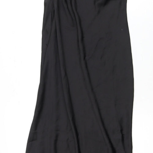 Zara Women's Black Satin Slip Dress Size S
