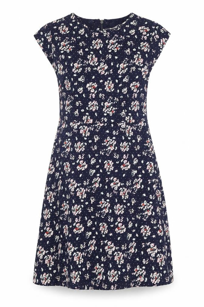 Front view of Louche Women's Multicoloured Floral Shift Dress, size 8
