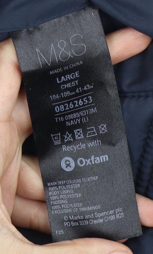 Marks and Spencer Men's Blue Puffer Waistcoat L