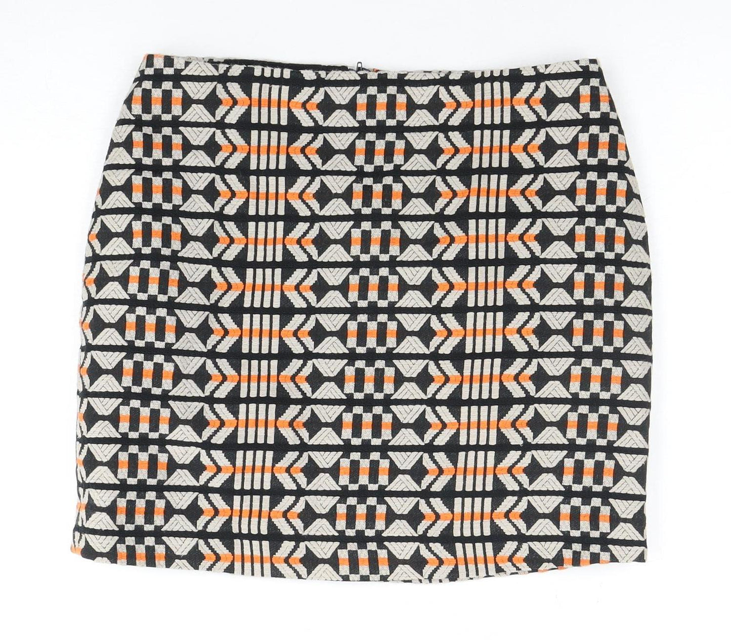 H&M Women's Multicoloured Geometric Pencil Skirt Size 10