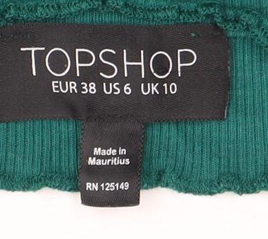 Topshop Women's Green Camisole Tank Size 10