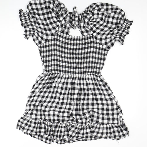 Dizzy Lizzy Women's Black & White A-Line Dress S