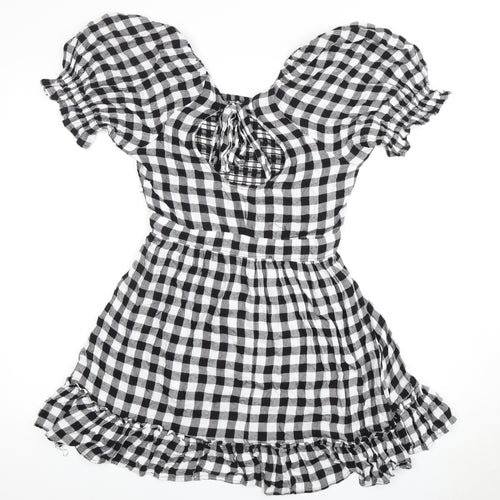 Dizzy Lizzy Women's Black & White A-Line Dress S
