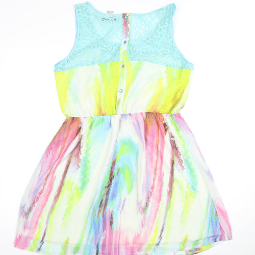 Pinky Women's Multicoloured Sleeveless Dress L
