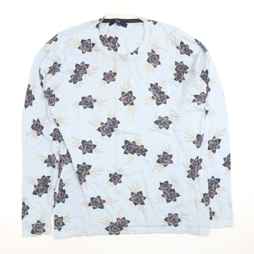 Next Women Blue Floral Long Sleeve Shirt Size 12
