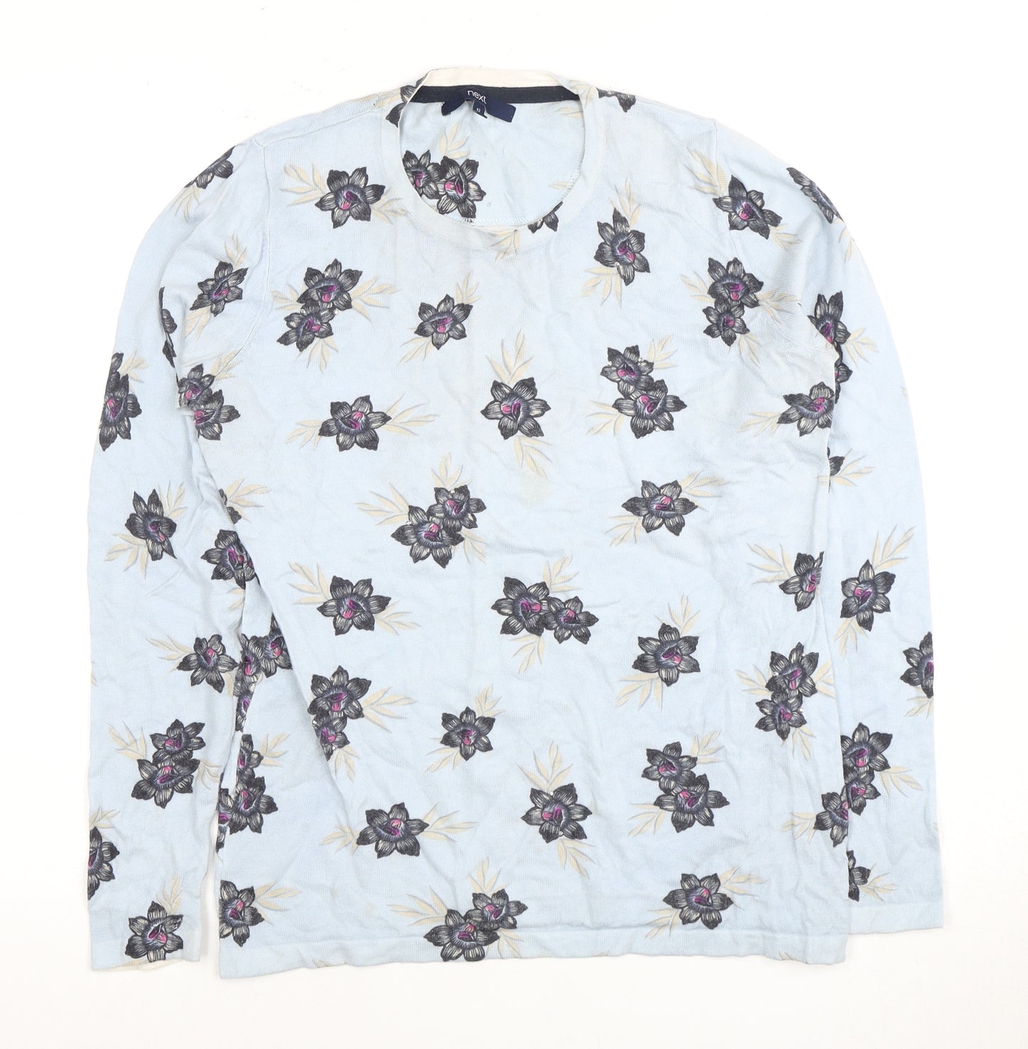 Next Women Blue Floral Long Sleeve Shirt Size 12