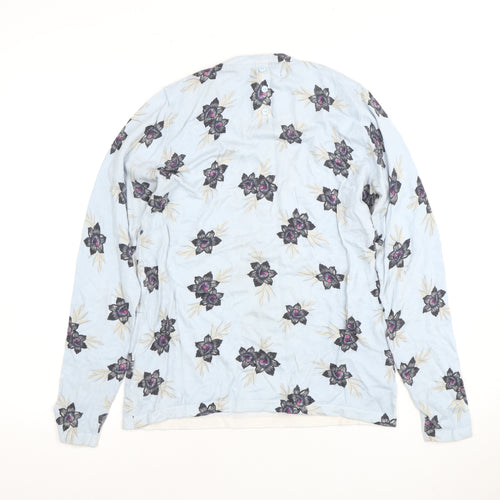 Next Women Blue Floral Long Sleeve Shirt Size 12