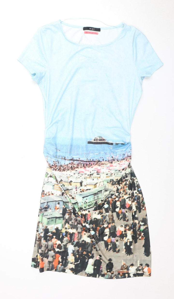 Oui Women's Multicoloured Jersey Dress Size 10