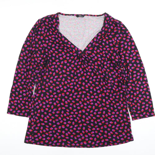 Marks and Spencer Women's Multicoloured V-Neck T-Shirt, Size 12