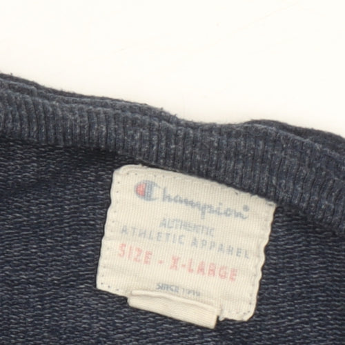 Champion Men's Blue XL Sweatshirt, Logo, Crew Neck