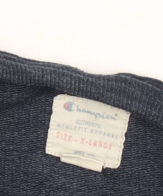 Champion Men's Blue XL Sweatshirt, Logo, Crew Neck