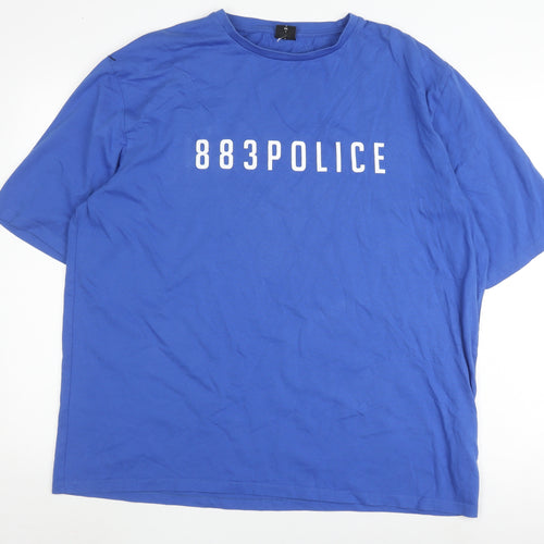 883 Police Men's Blue 2XL T-Shirt with Logo