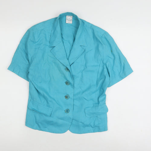Country Casuals Women's Blue Linen Blazer Size 10