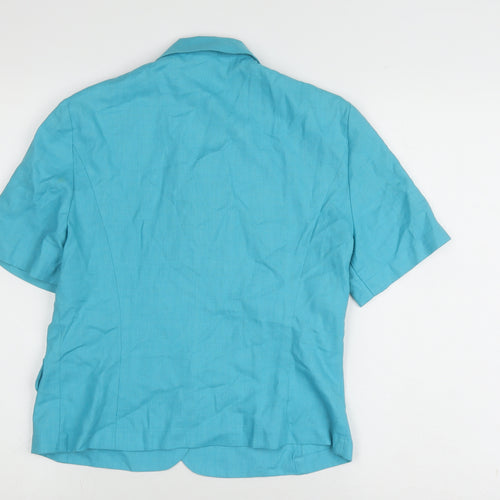 Country Casuals Women's Blue Linen Blazer Size 10