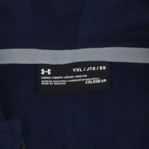 Under Armour Boys Blue Full Zip Hoodie Size 158