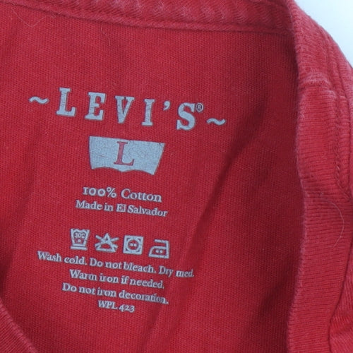 Levi's Women's Red Graphic T-Shirt Size L Casual Wear