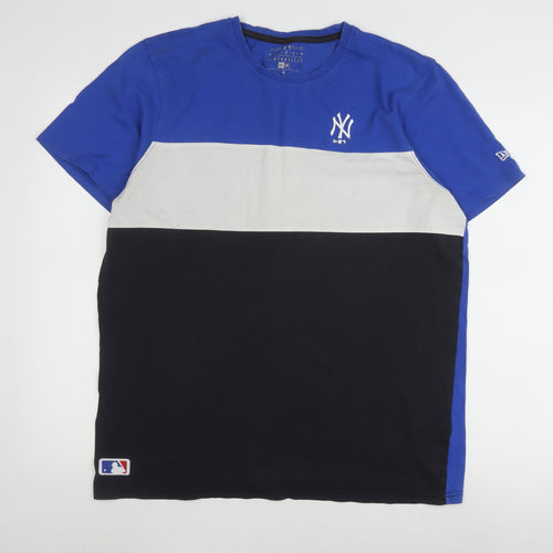 New Era Men's XL Blue Colourblock Sports T-Shirt