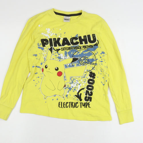 George Boys Yellow Pokémon Long Sleeve T-Shirt 10-11 Years