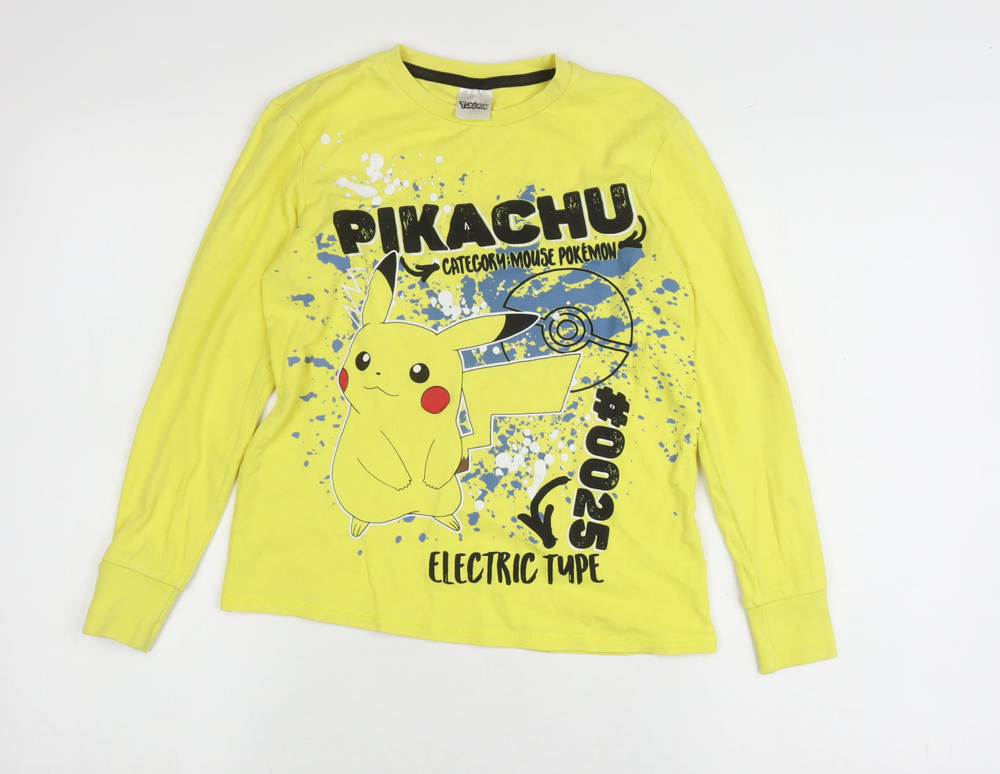 George Boys Yellow Pokémon Long Sleeve T-Shirt 10-11 Years