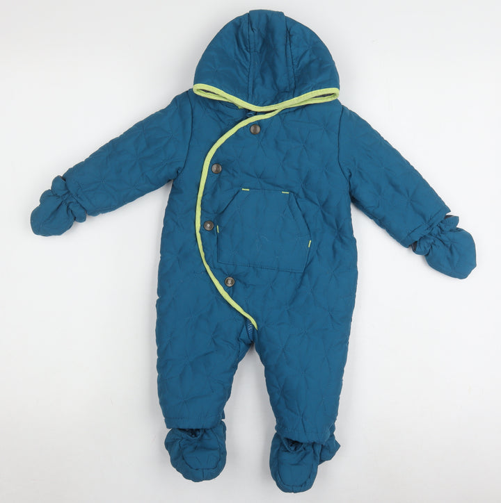 Mini Club Unisex Blue Snowsuit 3-6 Months Hooded Quilted Winter
