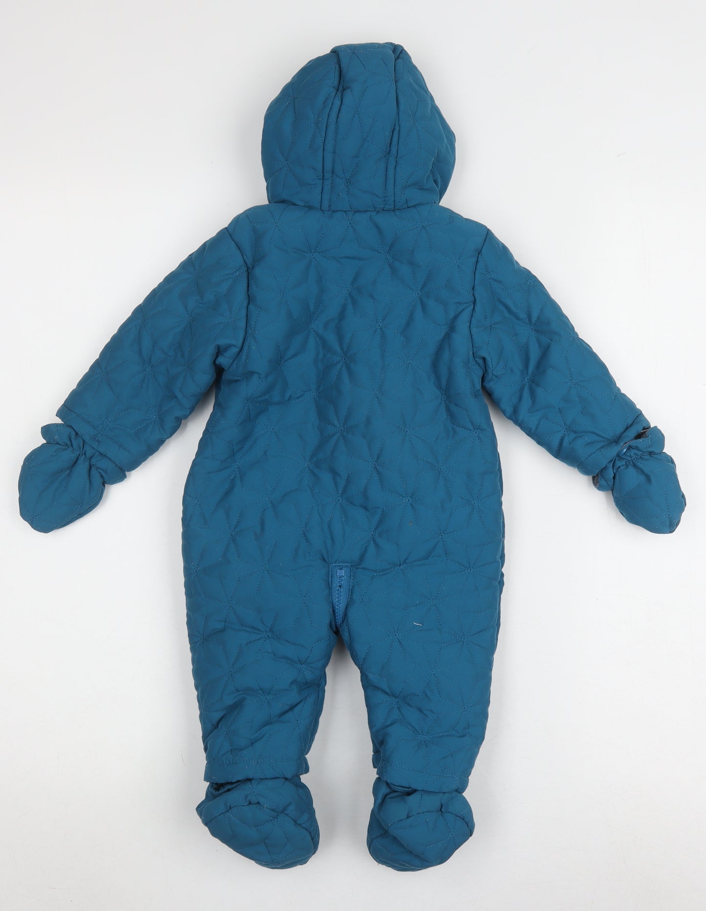 Mini Club Unisex Blue Snowsuit 3-6 Months Hooded Quilted Winter