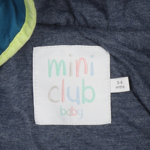 Mini Club Unisex Blue Snowsuit 3-6 Months Hooded Quilted Winter