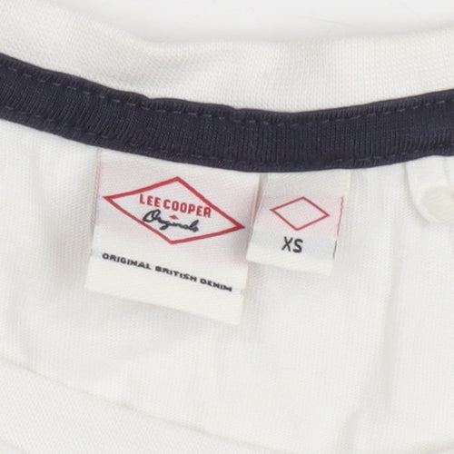 Lee Cooper Men's White XS Athletic Graphic T-Shirt