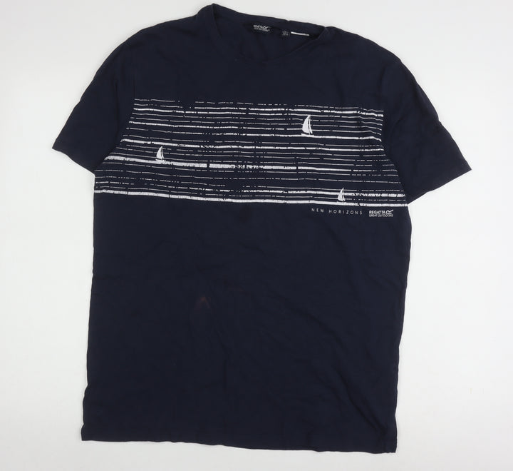 Regatta Men's Navy Graphic T-Shirt Size M