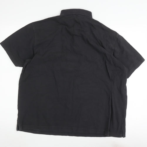 Men's Black XL Cotton Polo Shirt - Casual Wear
