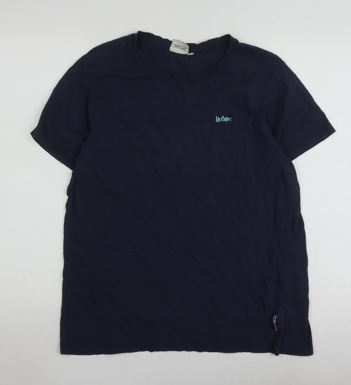 Lee Cooper Men's Blue Cotton T-Shirt in Size L