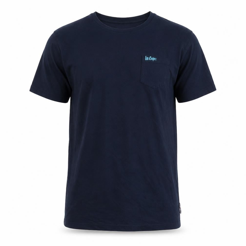 Front view of Lee Cooper Men's Blue Cotton T-Shirt in, size L