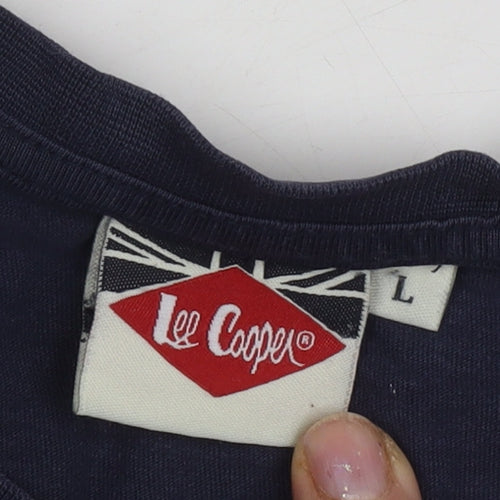 Lee Cooper Men's Blue Cotton T-Shirt in Size L