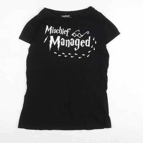 Harry Potter Unisex Kids Black Mischief Managed T-Shirt, 6 Years