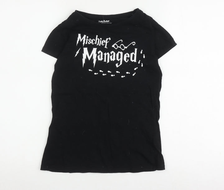 Harry Potter Unisex Kids Black Mischief Managed T-Shirt, 6 Years