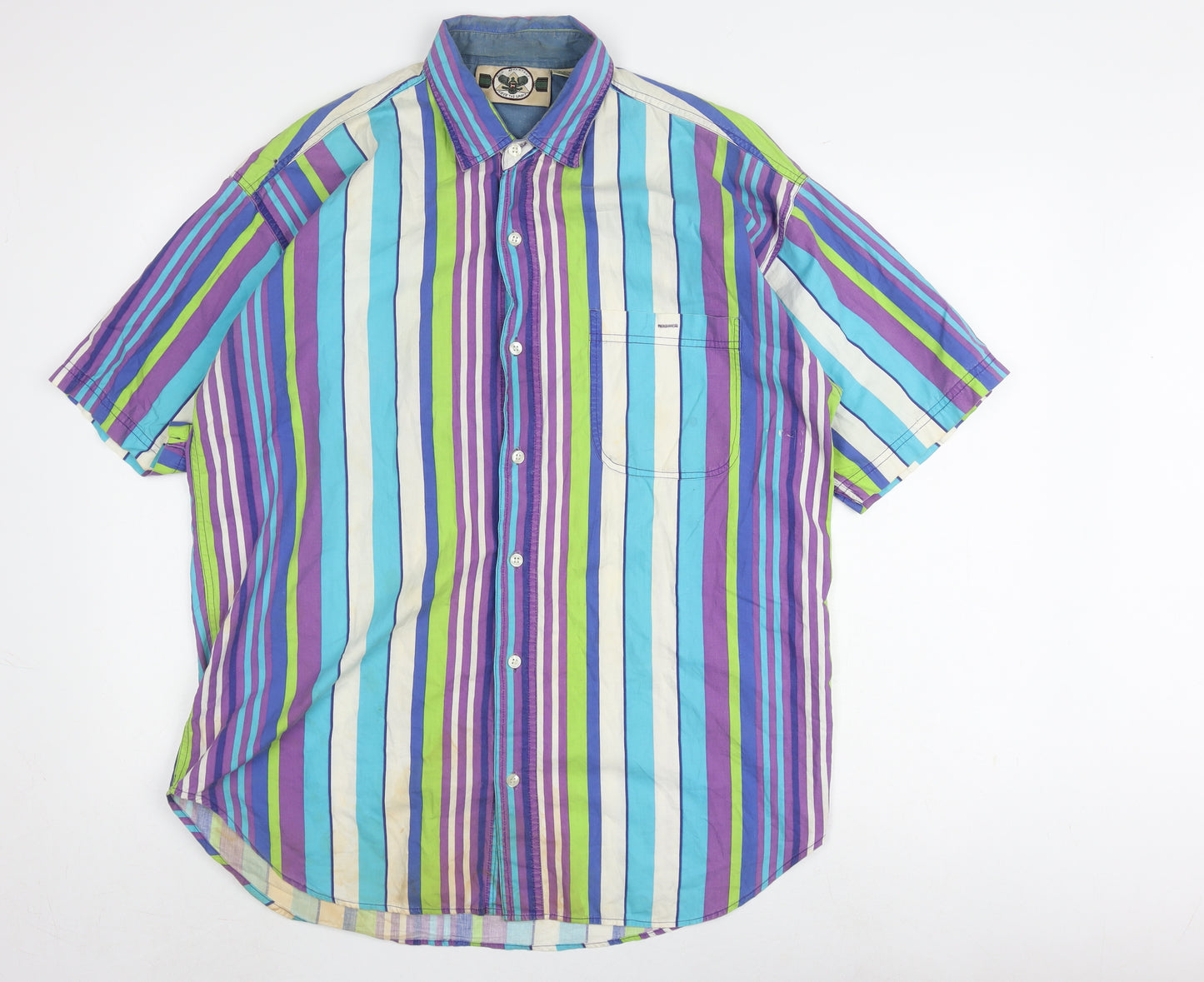 High Advantage Men's Multicoloured Striped Shirt M