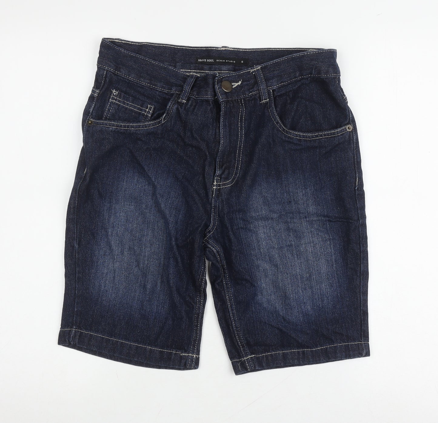 Brave Soul Men's Blue Denim Shorts, Size S, Casual Style
