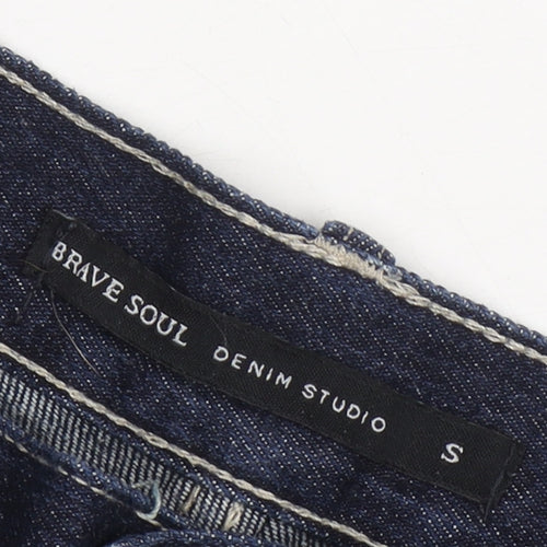 Brave Soul Men's Blue Denim Shorts, Size S, Casual Style