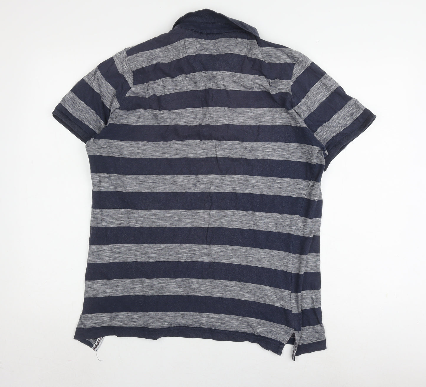 Brave Soul Men's XL Blue Striped Polo Shirt