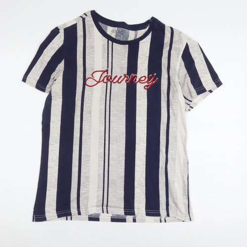 COLIN'S Men Multicoloured L Striped T-Shirt
