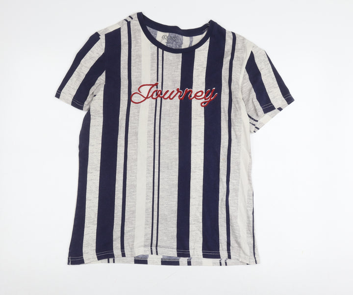 COLIN'S Men Multicoloured L Striped T-Shirt