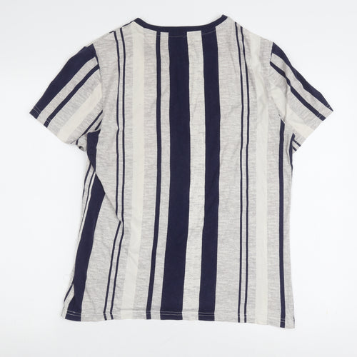 COLIN'S Men Multicoloured L Striped T-Shirt
