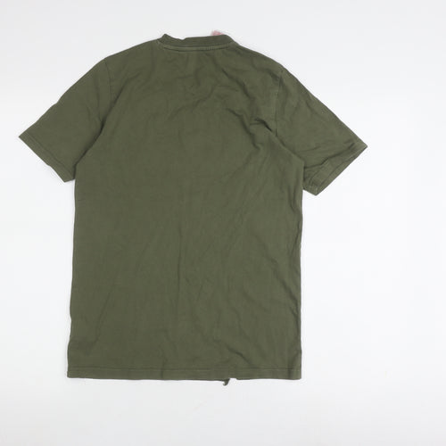 Adidas Boys Green T-Shirt, Size 13-14, Graphic Logo, Casual