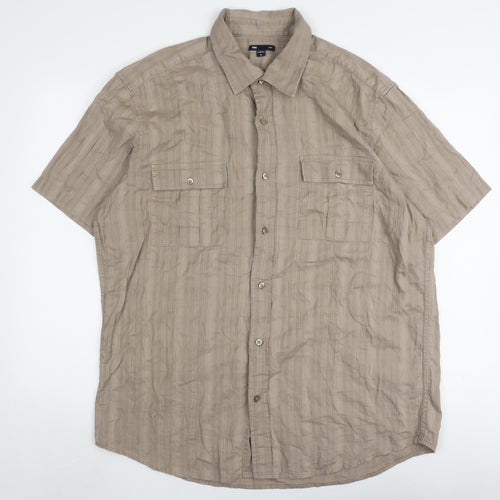 Gap Men's Beige Button-Up Shirt XL