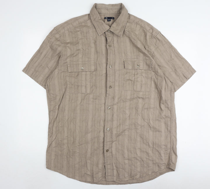 Gap Men's Beige Button-Up Shirt XL