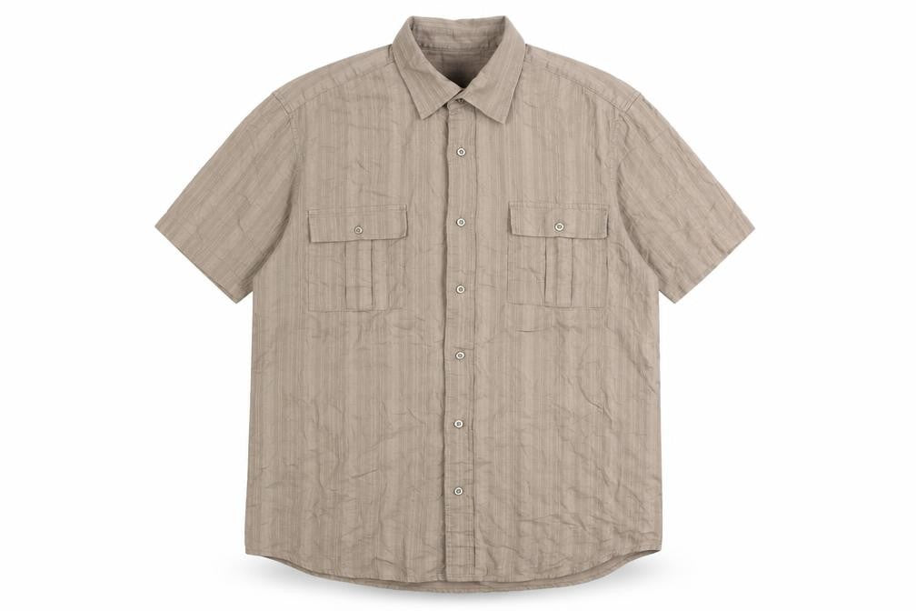 Front view of Gap Men's Beige Button-Up Shirt XL