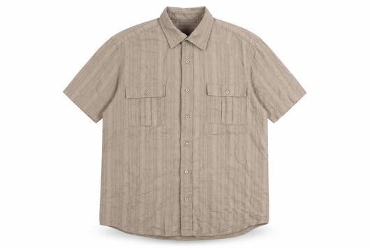Front view of Gap Men's Beige Button-Up Shirt XL