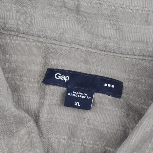 Gap Men's Beige Button-Up Shirt XL