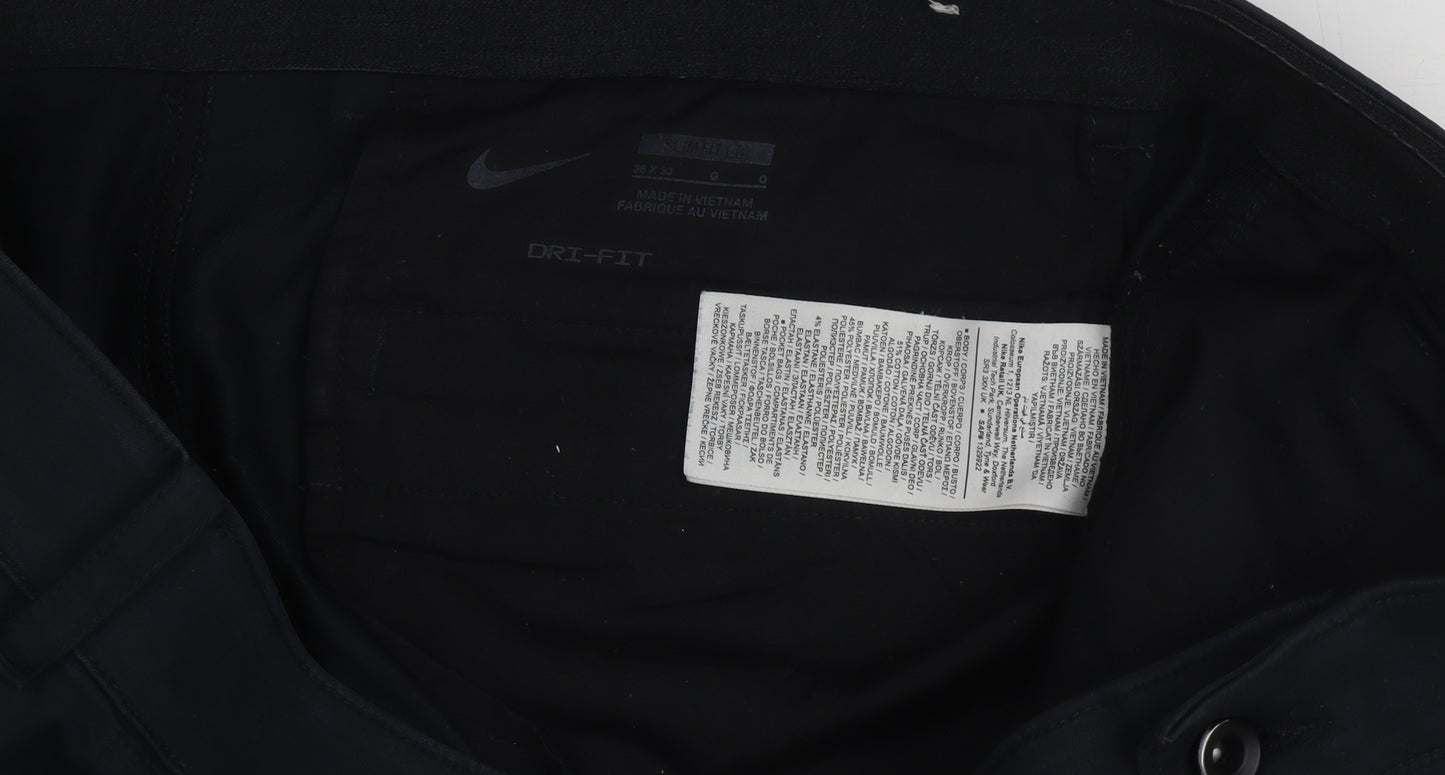 Nike Men's Black Slim Trousers, Size 38
